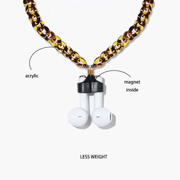 Wireless Earphones Acrylic Strong Magnetic Anti-Lost Chain For AirPods(Leopard) - Anti-lost & Holder by PMC Jewellery | Online Shopping South Africa | PMC Jewellery