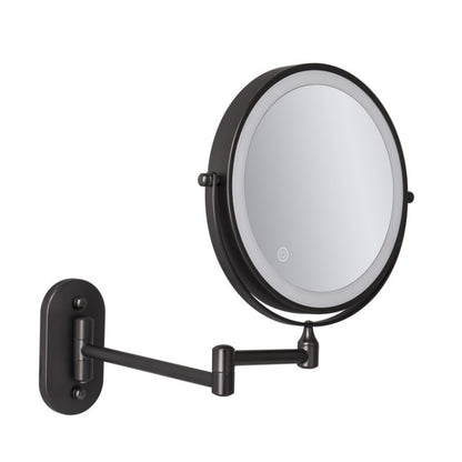 8 Inch Wall-Mounted Double-Sided Makeup Mirror LED Three-Tone Light Bathroom Mirror, Colour: USB Charging Black(Triple Magnification) - Mirror by PMC Jewellery | Online Shopping South Africa | PMC Jewellery