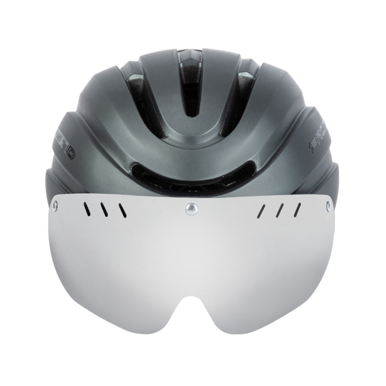 PROMEND TK-12H15 Mountain Bike USB Magnetic Goggles Helmet With Warning Light, Size: L(Titanium Gray) - Protective Helmet & Masks by PROMEND | Online Shopping South Africa | PMC Jewellery | Buy Now Pay Later Mobicred