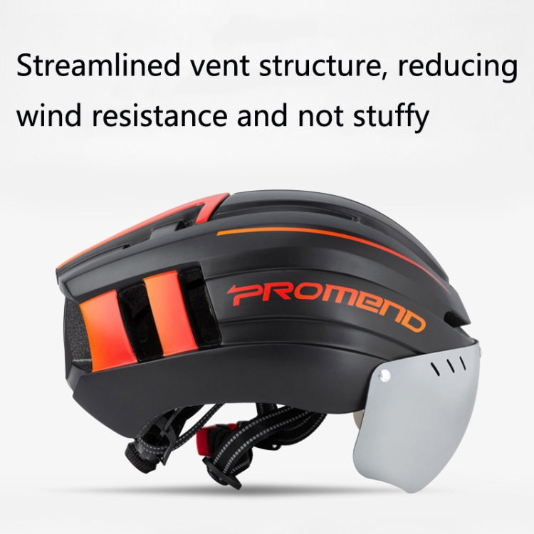 PROMEND TK-12H15 Mountain Bike USB Magnetic Goggles Helmet With Warning Light, Size: L(Titanium Gray) - Protective Helmet & Masks by PROMEND | Online Shopping South Africa | PMC Jewellery | Buy Now Pay Later Mobicred