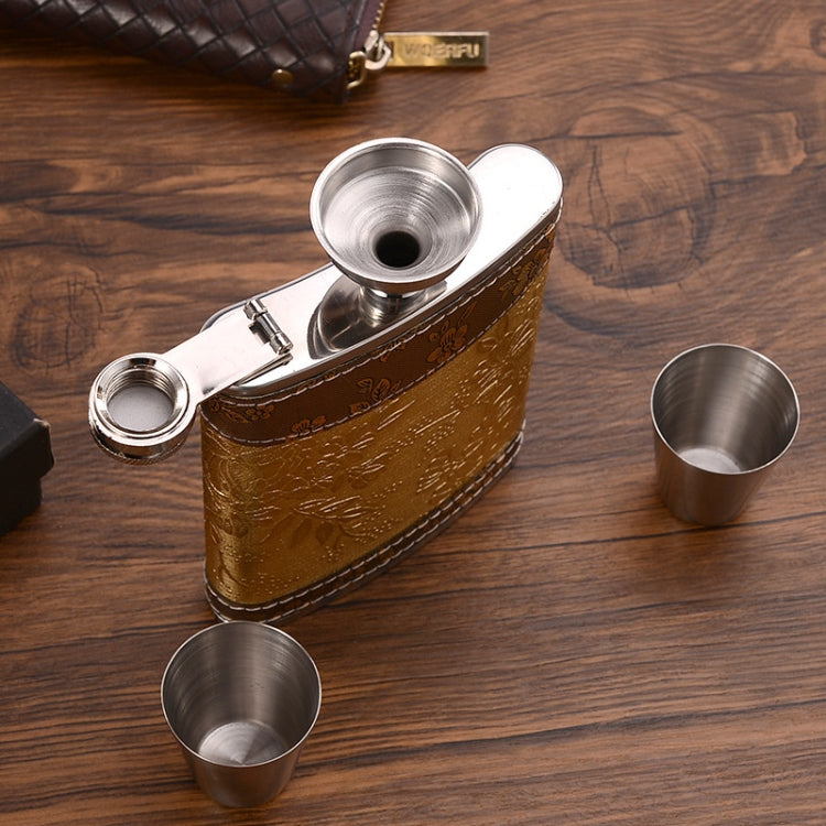 Portable Stainless Steel Hip Flask Set With Wine Glass Funnel, Style: 8OZ Old Jack Patch Core - Condiment Bottles & Hip Flasks by PMC TechLife | Online Shopping South Africa | PMC TechLife