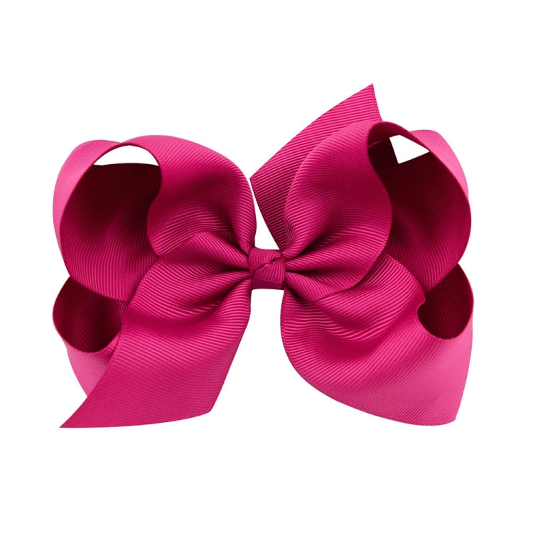 5 PCS 6 Inch Colorful Kids Girls Big Solid Ribbon Hair Bow Clips(30) - Head Bands by PMC Jewellery | Online Shopping South Africa | PMC Jewellery