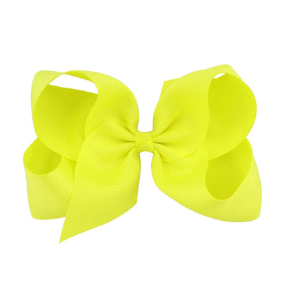 5 PCS 6 Inch Colorful Kids Girls Big Solid Ribbon Hair Bow Clips(32) - Head Bands by PMC Jewellery | Online Shopping South Africa | PMC Jewellery