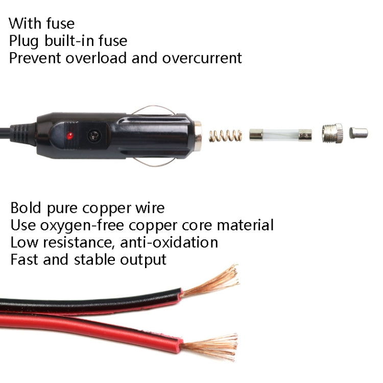 Car Compressor Refrigerator Line 12/24V Semiconductor Refrigerator Power Cord Cigarette Lighter Line, Specification: With Switch 4m - Bluetooth Car Kits by PMC Jewellery | Online Shopping South Africa | PMC Jewellery