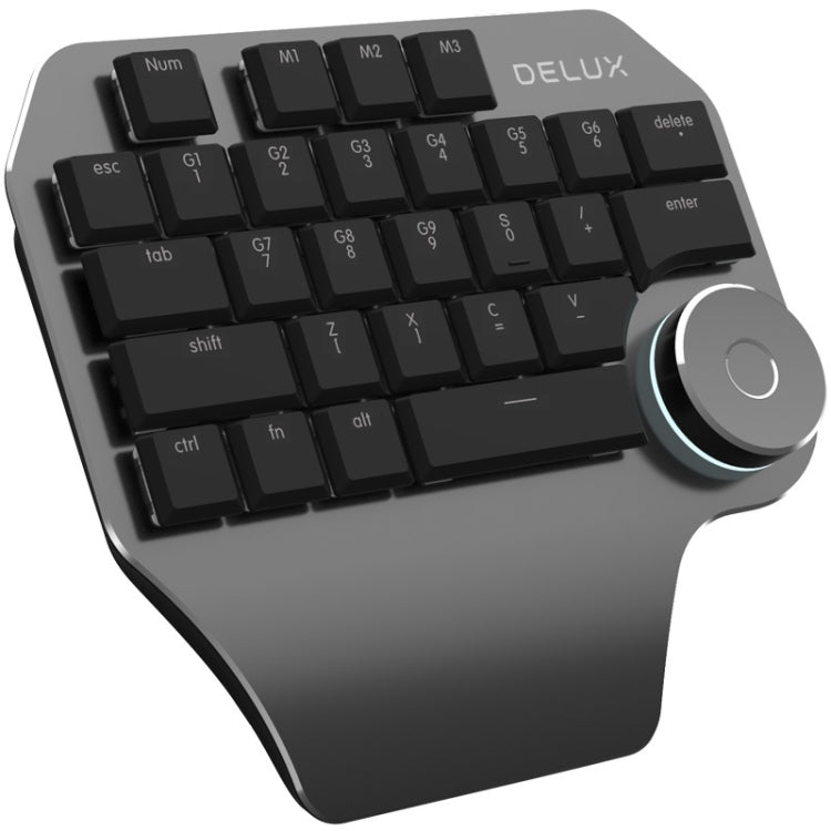 DELUX T11 29 Keys Single-Hand Keyboard Shortcut Key Speech Tool Flat Keyboard, Colour: Dark Grey - Wired Keyboard by DELUX | Online Shopping South Africa | PMC Jewellery | Buy Now Pay Later Mobicred