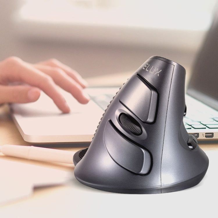 DELUX M618 6-Keys Vertical Snail Ergonomic Wireless Mouse(Black) - Wireless Mice by DELUX | Online Shopping South Africa | PMC TechLife | Buy Now Pay Later Mobicred