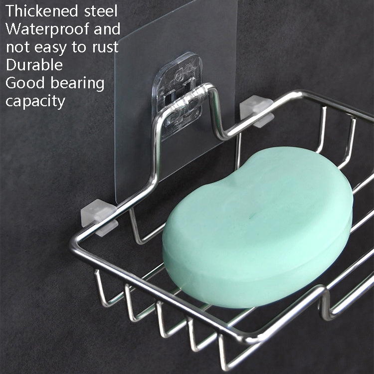 Stainless Steel Wall-Mounted Bathroom Soap Storage Rack, Style: Single Layer With Sticker - Shelves by PMC TechLife | Online Shopping South Africa | PMC TechLife