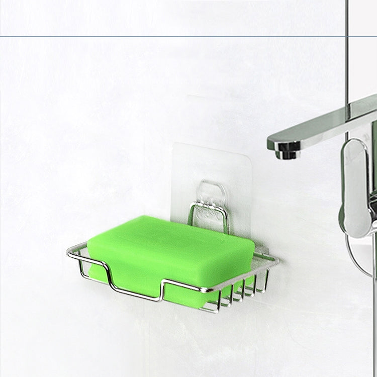 Stainless Steel Wall-Mounted Bathroom Soap Storage Rack, Style: Single Layer With Sticker - Shelves by PMC TechLife | Online Shopping South Africa | PMC TechLife