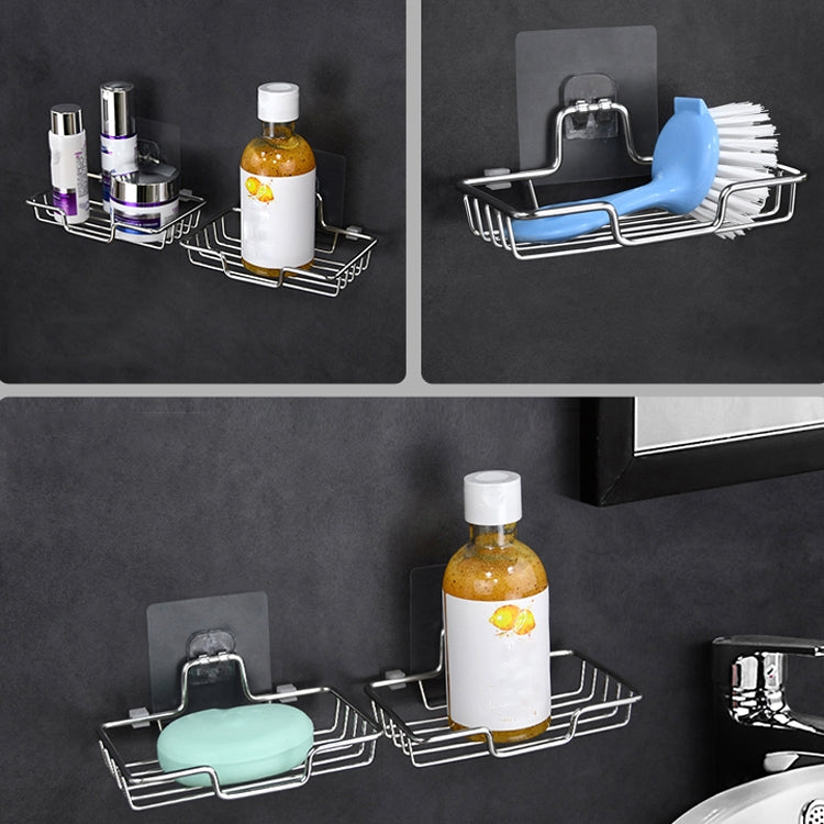 Stainless Steel Wall-Mounted Bathroom Soap Storage Rack, Style: Single Layer With Sticker - Shelves by PMC TechLife | Online Shopping South Africa | PMC TechLife