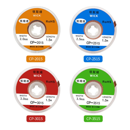 4 PCS Silk Wire Deficiency Tin With Low Residue Strip BGA To Remove Tin Welding Strip Electronic Maintenance Welding Material, Model: CP-3015 3.0mm x 1.5m - Welding Wire by PMC Jewellery | Online Shopping South Africa | PMC Jewellery