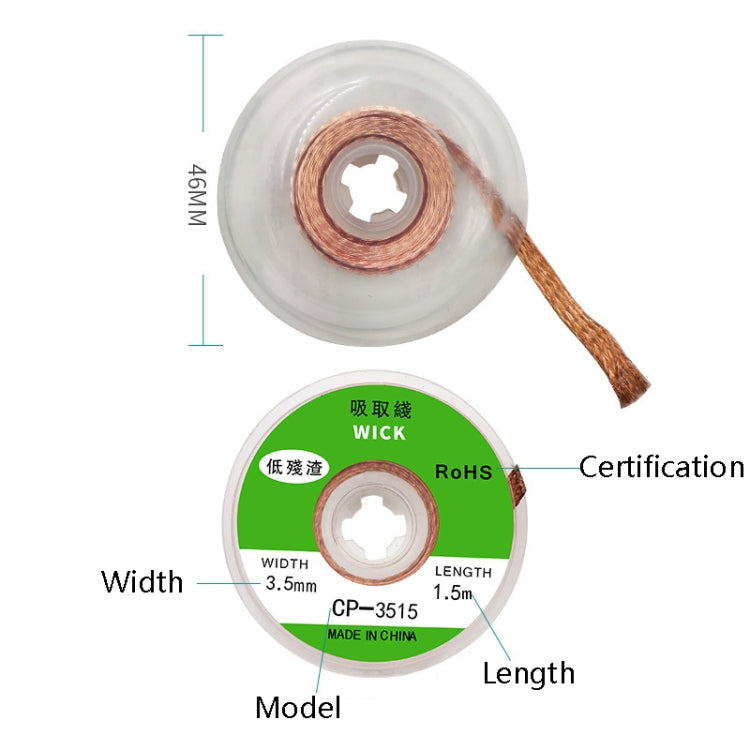 4 PCS Silk Wire Deficiency Tin With Low Residue Strip BGA To Remove Tin Welding Strip Electronic Maintenance Welding Material, Model: CP-3015 3.0mm x 1.5m - Welding Wire by PMC Jewellery | Online Shopping South Africa | PMC Jewellery