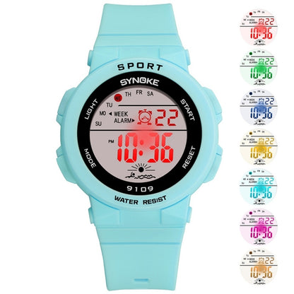 SYNOKE 9109 Student Multifunctional Waterproof Colorful Luminous Electronic Watch(Lake Green) - Silicone Strap Watches by SYNOKE | Online Shopping South Africa | PMC Jewellery | Buy Now Pay Later Mobicred