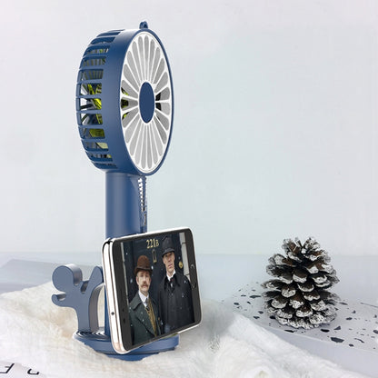 Zipper Fan USB Mini Handheld Fan Portable with Stand Base(Lvory White) - Electric Fans by PMC Jewellery | Online Shopping South Africa | PMC Jewellery