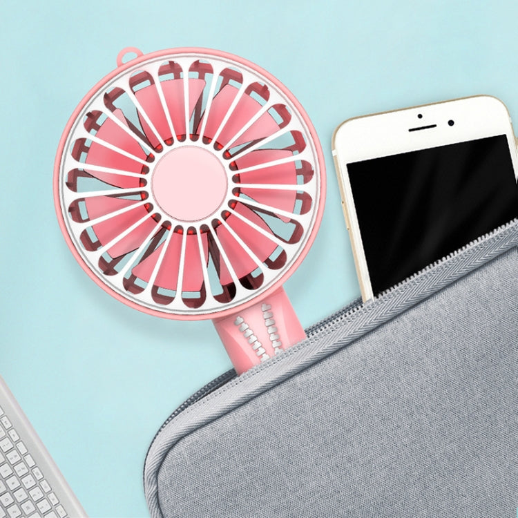 Zipper Fan USB Mini Handheld Fan Portable with Stand Base(Lvory White) - Electric Fans by PMC Jewellery | Online Shopping South Africa | PMC Jewellery