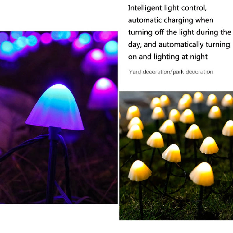 3.8m 10 LEDs Solar Mushroom Lawn Light Outdoor Waterproof Garden Villa Landscape Decorative String Lights(Warm White Light) - Holiday Lights by PMC Jewellery | Online Shopping South Africa | PMC Jewellery