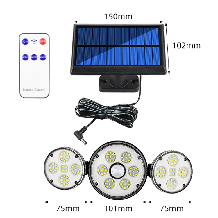 134 LED Solar Split Type Courtyard Lamp Outdoor Waterproof Corridor Garden Human Body Sensing Street Light - With Solar Panel by PMC Jewellery | Online Shopping South Africa | PMC Jewellery