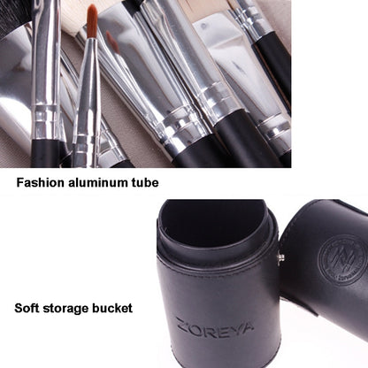 ZOREYA 7-In-1 Portable Bucket Makeup Brush Set For Beginners Makeup Bucket Brush, Exterior color: Red - Makeup Brushes by PMC Jewellery | Online Shopping South Africa | PMC Jewellery