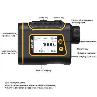 SNDWAY Rangefinder Instrument Outdoor Telescope Golf Measuring Instrument, Model: SW1500B 1500m - Laser Rangefinder by SNDWAY | Online Shopping South Africa | PMC Jewellery | Buy Now Pay Later Mobicred