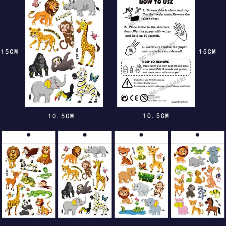 10 PCS Animal Bronzing Cartoon Tattoo Stickers Children Temporary Arm Stickers(WE-019) - Sticker by PMC Jewellery | Online Shopping South Africa | PMC Jewellery