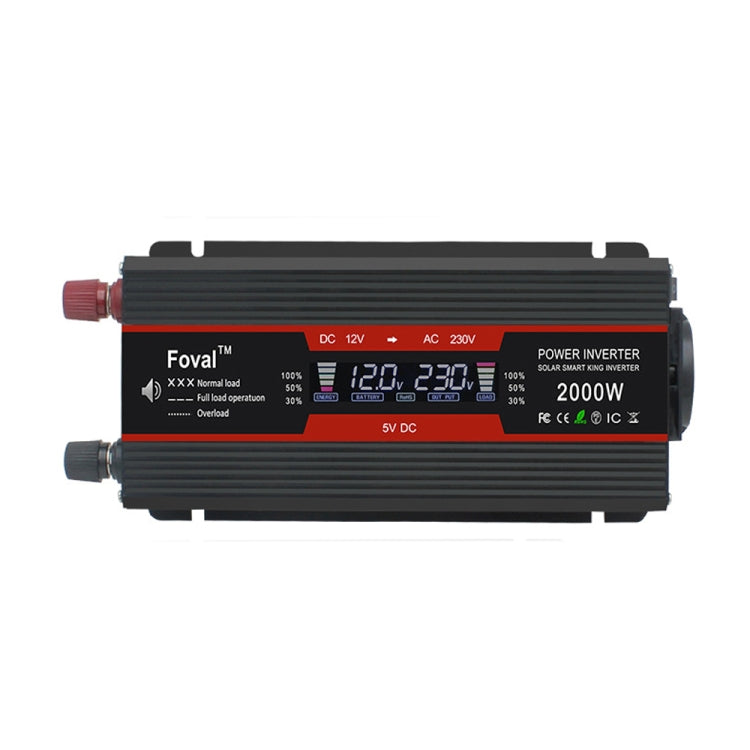 2000W LCD Smart Home Car Inverter 12V To 220V Power Converter - Modified Square Wave by PMC Jewellery | Online Shopping South Africa | PMC Jewellery