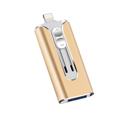 32GB Micro USB + 8 Pin + USB 2.0 3 in 1 Mobile Phone Computer U-Disk(Gold) - U Disk & Card Reader by PMC Jewellery | Online Shopping South Africa | PMC Jewellery