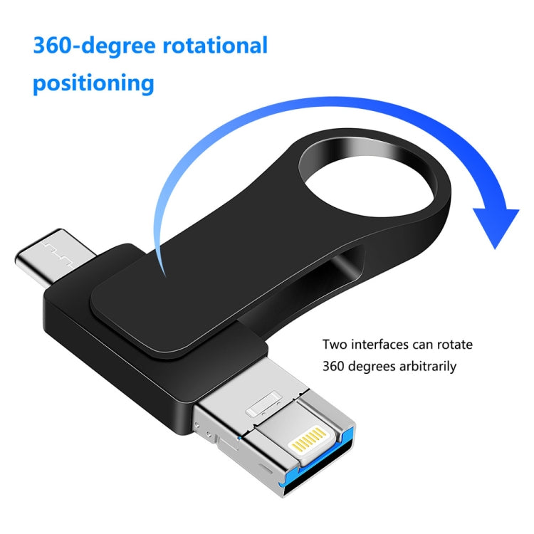 64GB USB 3.0 + 8 Pin + USB-C / Type-C 3 in 1 Mobile Computer Metal U-Disk(Pink) - U Disk & Card Reader by PMC TechLife | Online Shopping South Africa | PMC TechLife