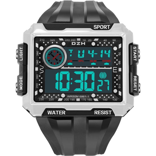 SYNOKE 6861 Outdoor Luminous Waterproof Multi-Function Square Large Screen Display Sports Electronic Watch(Black Bead White) - LED Digital Watches by SYNOKE | Online Shopping South Africa | PMC Jewellery | Buy Now Pay Later Mobicred