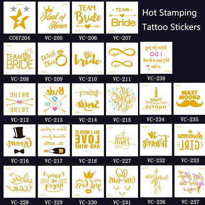 20 PCS Waterproof Bachelor Party Hot Stamping Wedding Bridal Tattoo Stickers(VC-216) - Sticker by PMC Jewellery | Online Shopping South Africa | PMC Jewellery