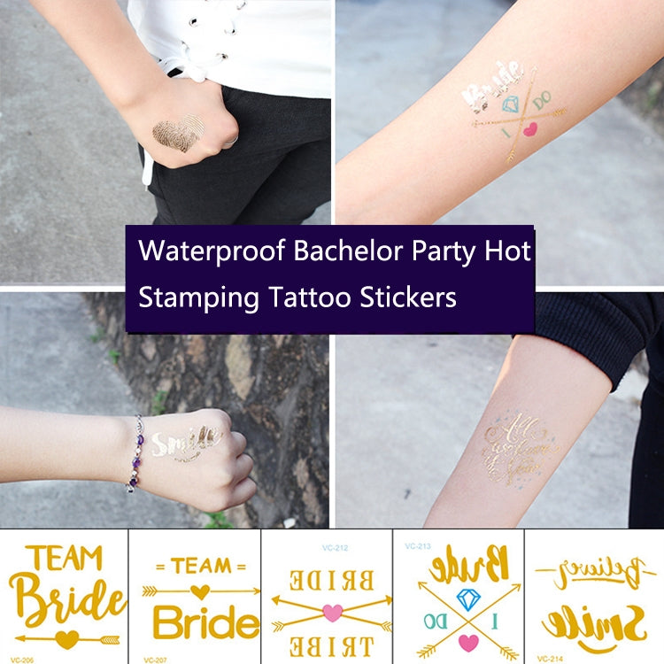 20 PCS Waterproof Bachelor Party Hot Stamping Wedding Bridal Tattoo Stickers(VC-232) - Sticker by PMC Jewellery | Online Shopping South Africa | PMC Jewellery