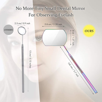 3 PCS Eyelash Extension Handheld Inspection Mirror Rectangular Lens Anti-Warping Root Anti-Fog Mirror Eyelash Mirror, Color Classification: Golden - Mirror by PMC Jewellery | Online Shopping South Africa | PMC Jewellery