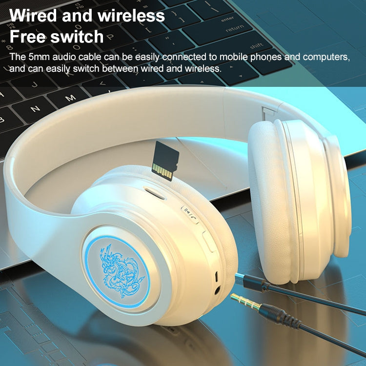 B39 Wireless Bluetooth Headset Subwoofer With Breathing Light Support TF Card(Red Black) - Headset & Headphone by PMC TechLife | Online Shopping South Africa | PMC TechLife | Buy Now Pay Later Mobicred