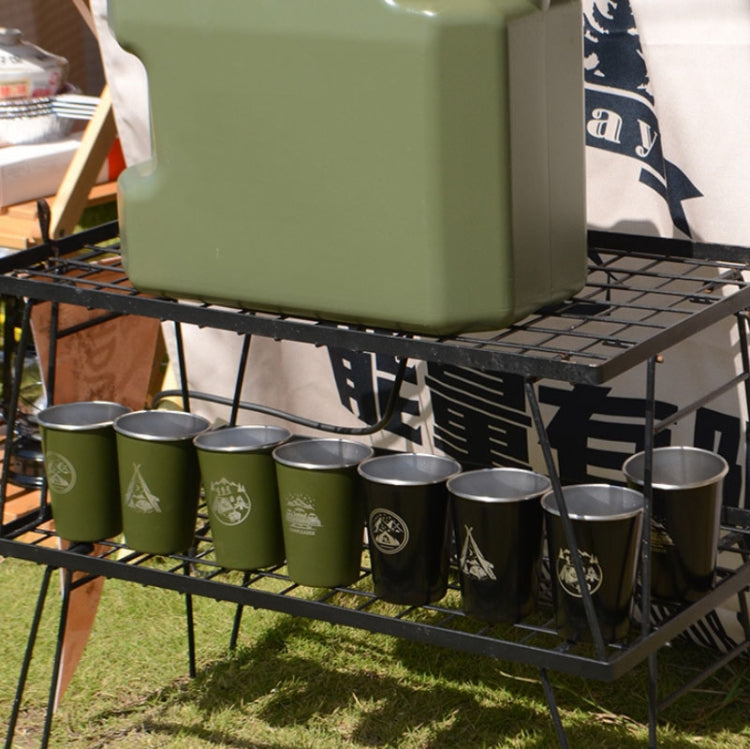 4 PCS / Set Outdoor Picnic Stainless Steel Cup With Storage Bag (Black) - Cookwares & Tablewares by PMC TechLife | Online Shopping South Africa | PMC TechLife