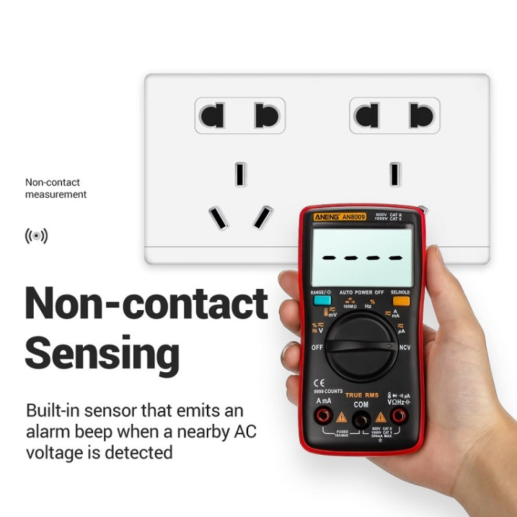 ANENG AN8009 NVC Digital Display Multimeter, Specification: Standard(Red) - Current & Voltage Tester by ANENG | Online Shopping South Africa | PMC Jewellery | Buy Now Pay Later Mobicred