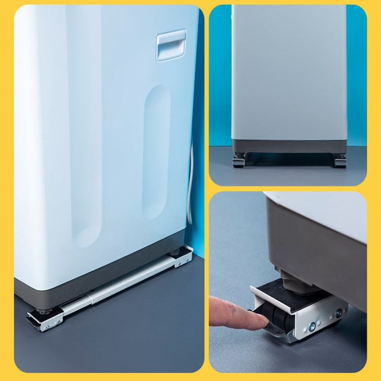 2 PCS Washing Machine Stand Movable Adjustable Refrigerator Base(Silver) - Washing Machines & Accessories by PMC TechLife | Online Shopping South Africa | PMC TechLife