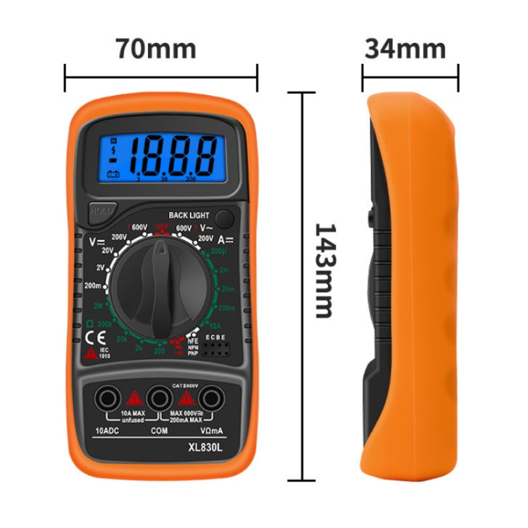 ANENG XL830L Multi-Function Digital Display High-Precision Digital Multimeter, Specification: Standard+10A Extra Tip Pen(Blue) - Digital Multimeter by ANENG | Online Shopping South Africa | PMC Jewellery | Buy Now Pay Later Mobicred