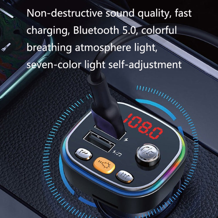 C21 USB Car Bluetooth MP3 Music Player With Colorful Lights - Bluetooth Car Kits by PMC Jewellery | Online Shopping South Africa | PMC Jewellery