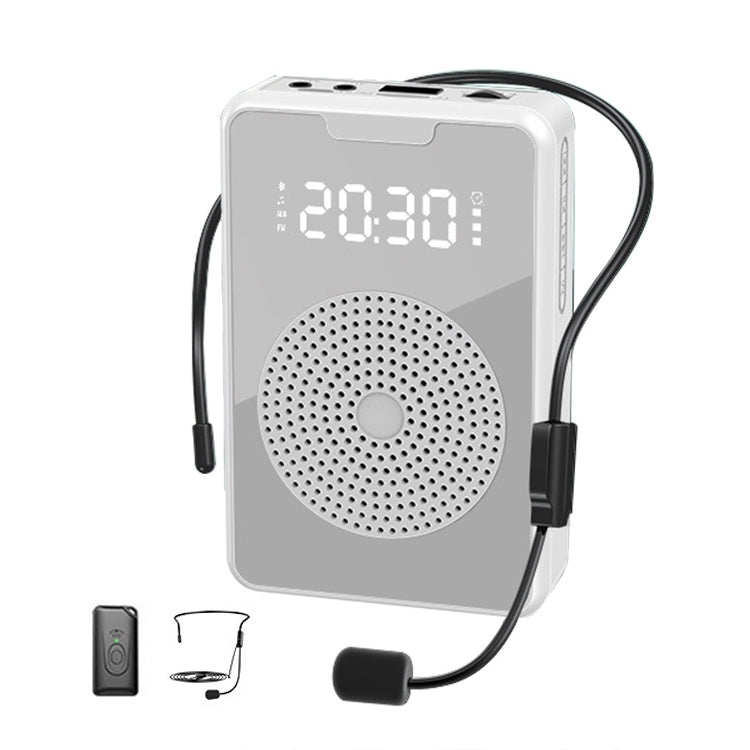 ZXL-H3 Portable Teaching Microphone Amplifier with Time Display, Spec: Wireless Version (White) - Loudspeaker by PMC TechLife | Online Shopping South Africa | PMC TechLife