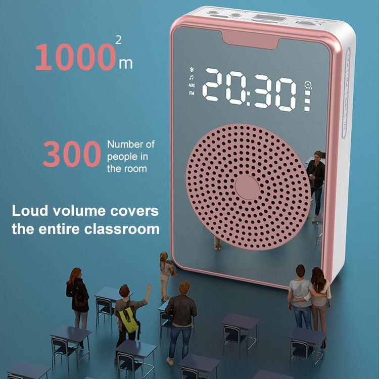 ZXL-H3 Portable Teaching Microphone Amplifier with Time Display, Spec: Wireless Version (White) - Loudspeaker by PMC TechLife | Online Shopping South Africa | PMC TechLife