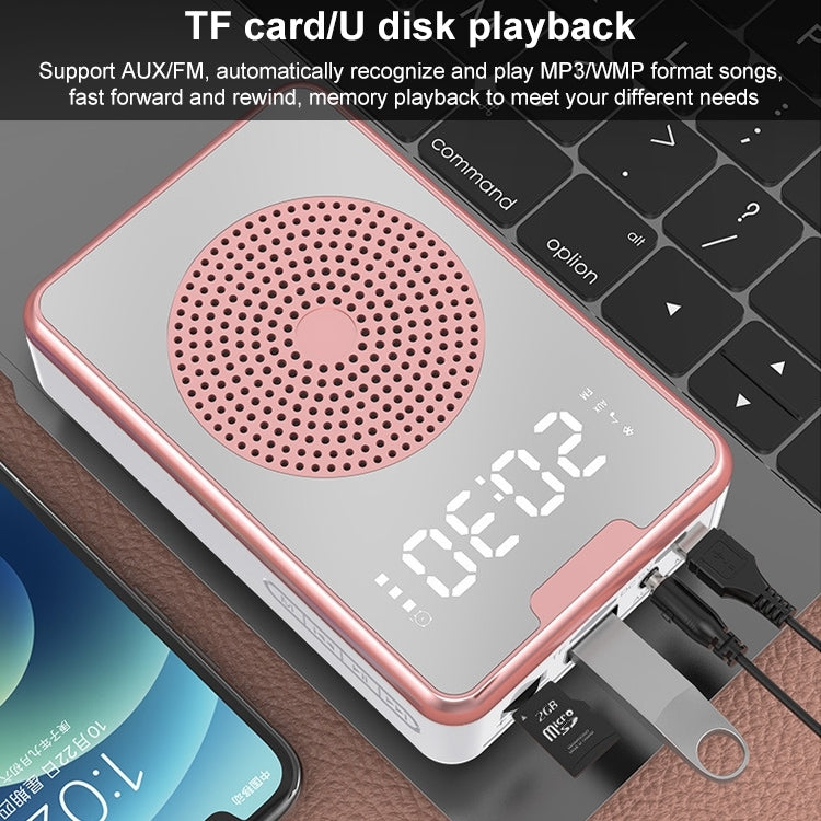 ZXL-H3 Portable Teaching Microphone Amplifier with Time Display, Spec: Wireless Version (White) - Loudspeaker by PMC TechLife | Online Shopping South Africa | PMC TechLife