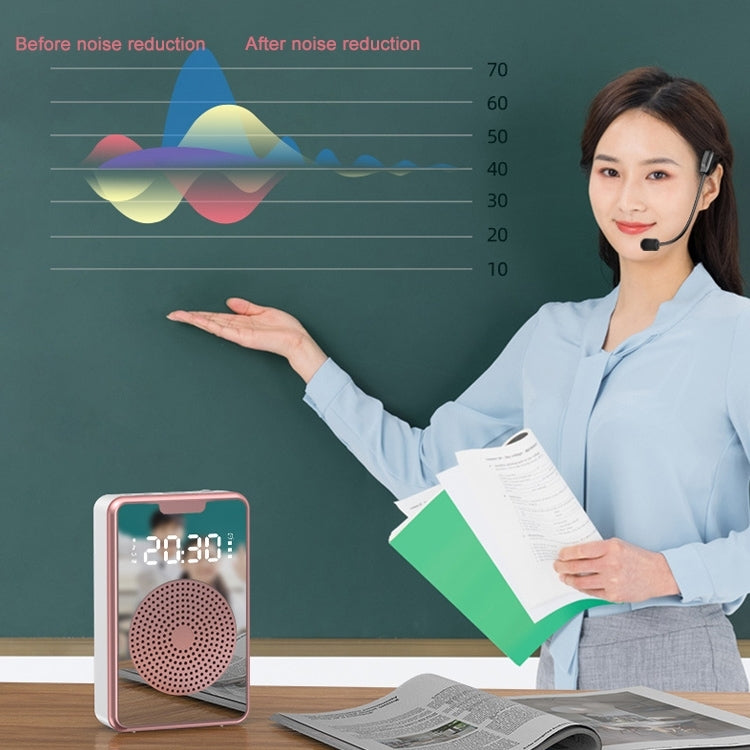 ZXL-H3 Portable Teaching Microphone Amplifier with Time Display, Spec: Wireless Version (Rose Gold) - Loudspeaker by PMC TechLife | Online Shopping South Africa | PMC TechLife