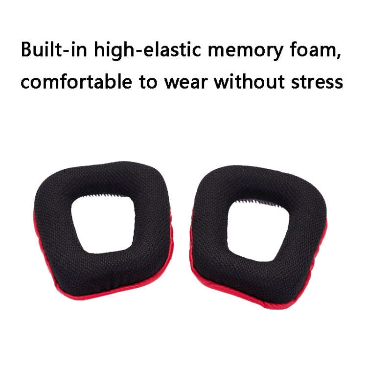 2 PCS Headset Sponge Earmuffs for Logitech G35 / G930 / G430 / F450(Black+Red) - Earmuff & Pad by PMC TechLife | Online Shopping South Africa | PMC TechLife