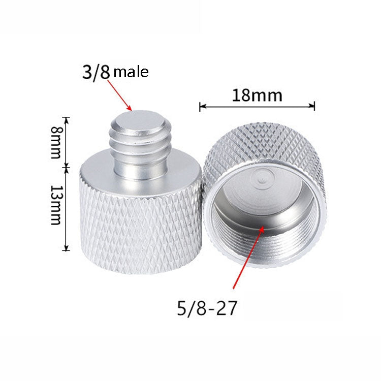 4 PCS 5/8 Female to 3/8 Male Adapter Screw(Silver) -  by PMC TechLife | Online Shopping South Africa | PMC TechLife