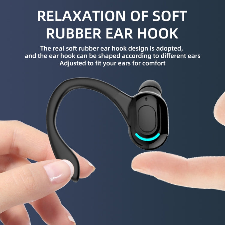 F8 Bluetooth 5.1 Ear-Mounted Stereo Wireless Sports Earphone(Black+Blue) - Bluetooth Earphone by PMC Jewellery | Online Shopping South Africa | PMC Jewellery