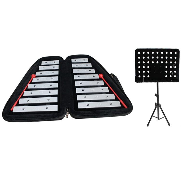 JZ-35 16-Tone Double Row Carillon Orff Percussion Instrument, Color: Silver With Shelf - Percussion Instruments by PMC Jewellery | Online Shopping South Africa | PMC Jewellery