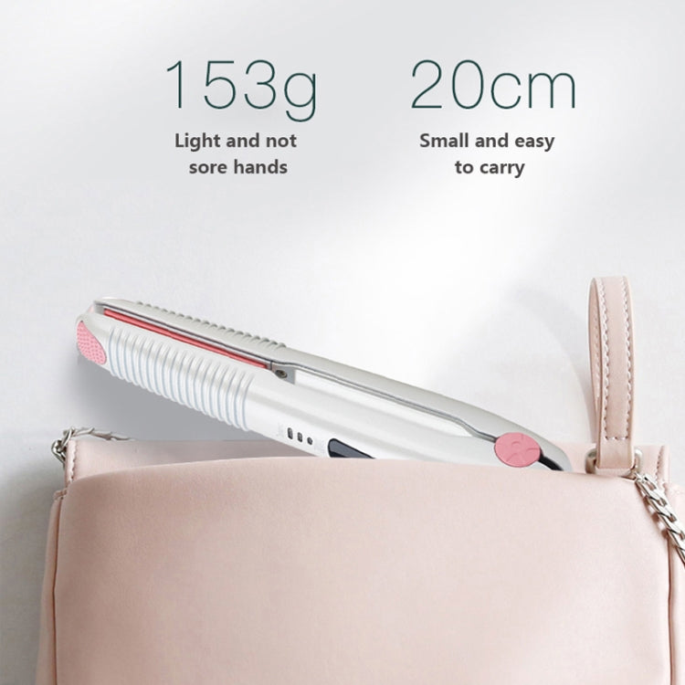 2 In 1 Electric Splint Hair Curling Wireless Hair Straightener(Pearl White) - Hair Curler by PMC Jewellery | Online Shopping South Africa | PMC Jewellery