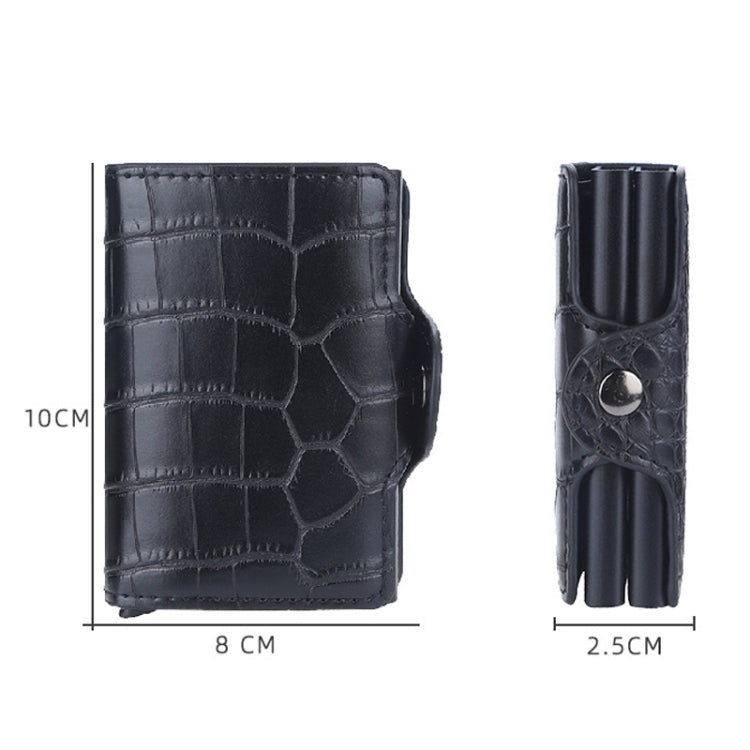 Baellerry K9171 RFID Anti-Magnetic Card Holder Crocodile Pattern Card Holder(Black) - Antimagnetic RFID Package by Baellerry | Online Shopping South Africa | PMC Jewellery