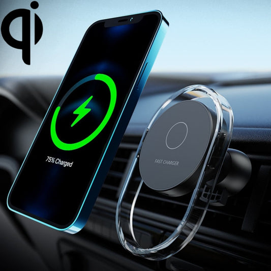 F9199 15W Magnetic Car Wireless Charger Phone Bracket(Black) - Wireless Charger Holders by PMC Jewellery | Online Shopping South Africa | PMC Jewellery