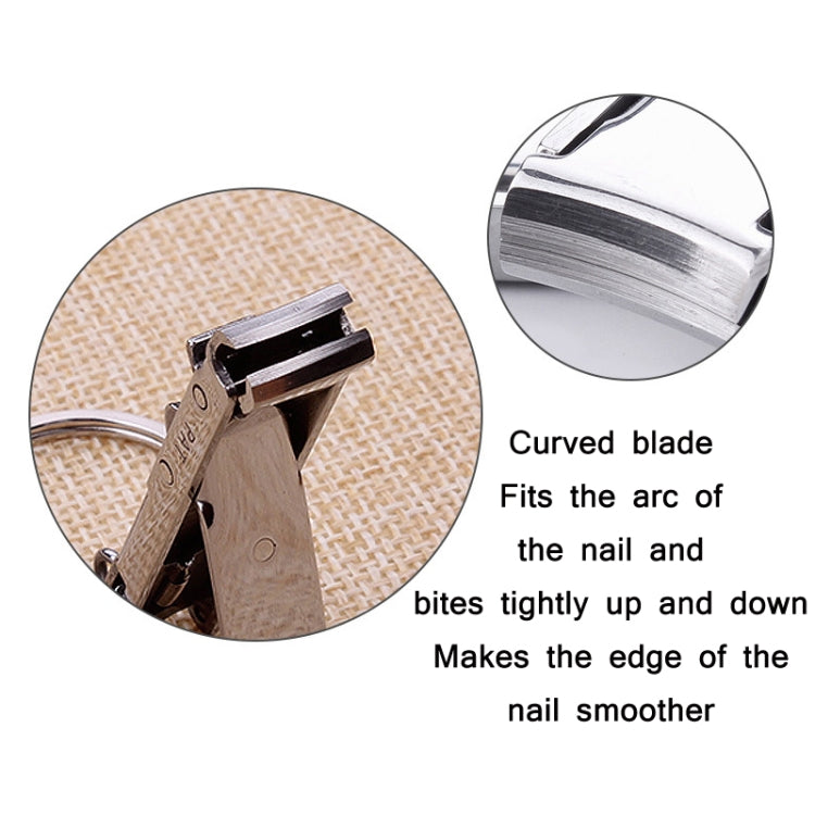 Stainless Steel Folding Nail Clippers with Keychain(Silver) - Nail Clipper by PMC TechLife | Online Shopping South Africa | PMC TechLife | Buy Now Pay Later Mobicred