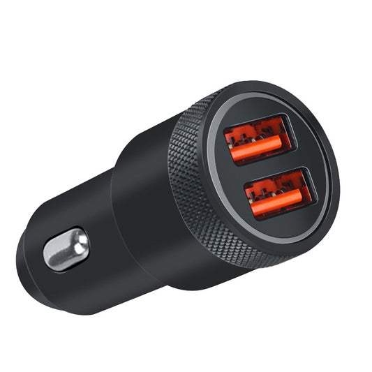 Aluminum Alloy Cigarette Lighter Applicable Car Charger, Model: Black Double QC - Car Charger by PMC Jewellery | Online Shopping South Africa | PMC Jewellery