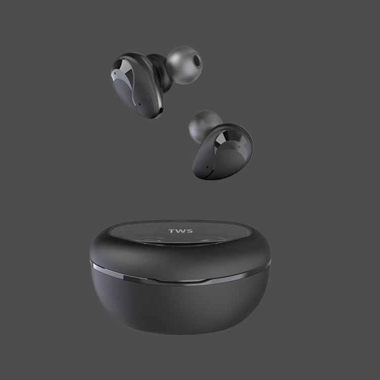 Mini Wireless With Charged Power Display ENC Bluetooth Headset(Black) - Bluetooth Earphone by PMC TechLife | Online Shopping South Africa | PMC TechLife